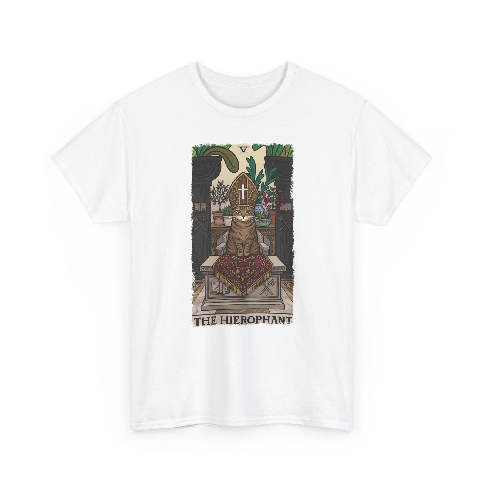 The Hierophant Cat T-Shirt — Mystical Tarot-Inspired Tee