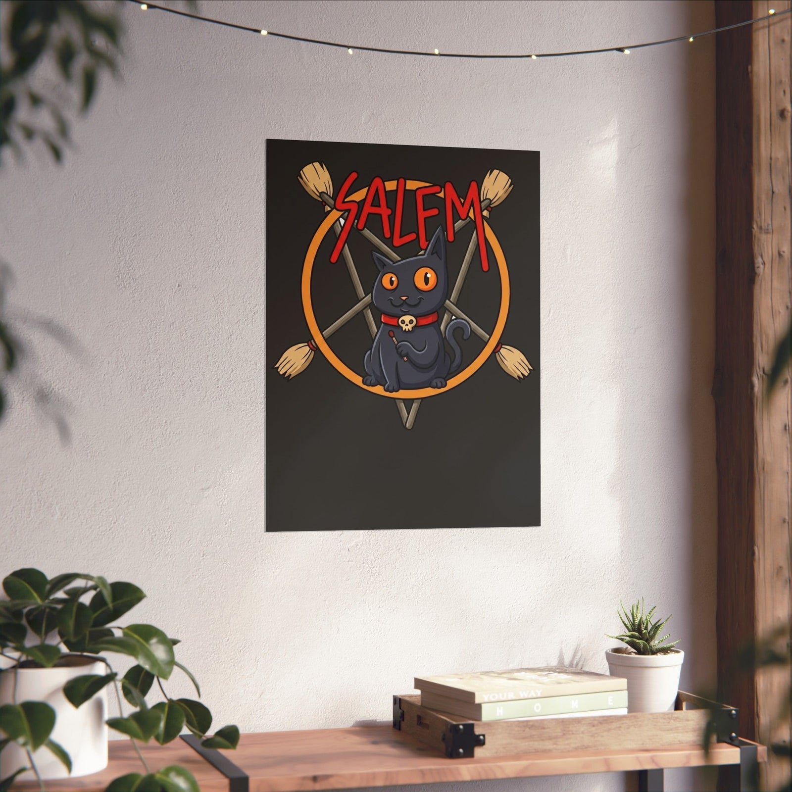Salem Black Cat Poster — Spooky Vintage Cat Poster