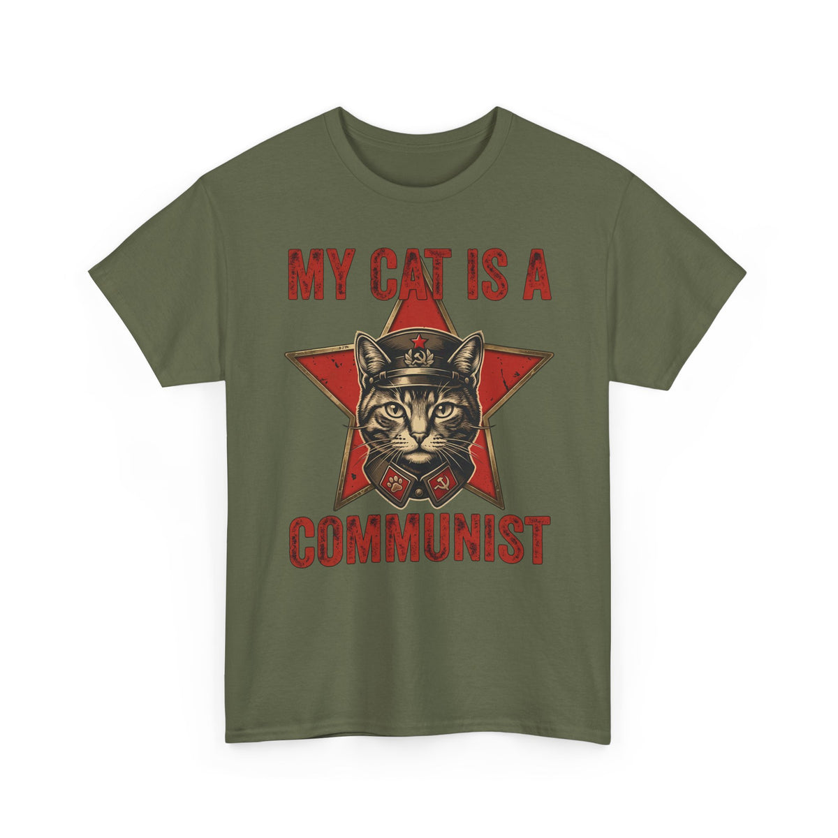 Communist Cat T-Shirt — "My Cat Is A Communist Cat" Funny Political Cat Tee