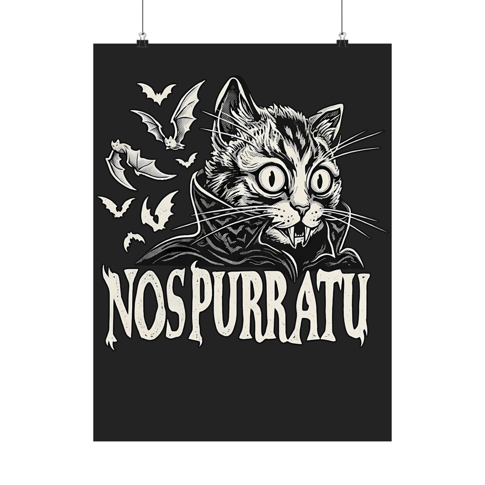 Nosferatu Cat Poster — "Nospurratu Cat Nosferatu" Gothic Vampire Cat Poster