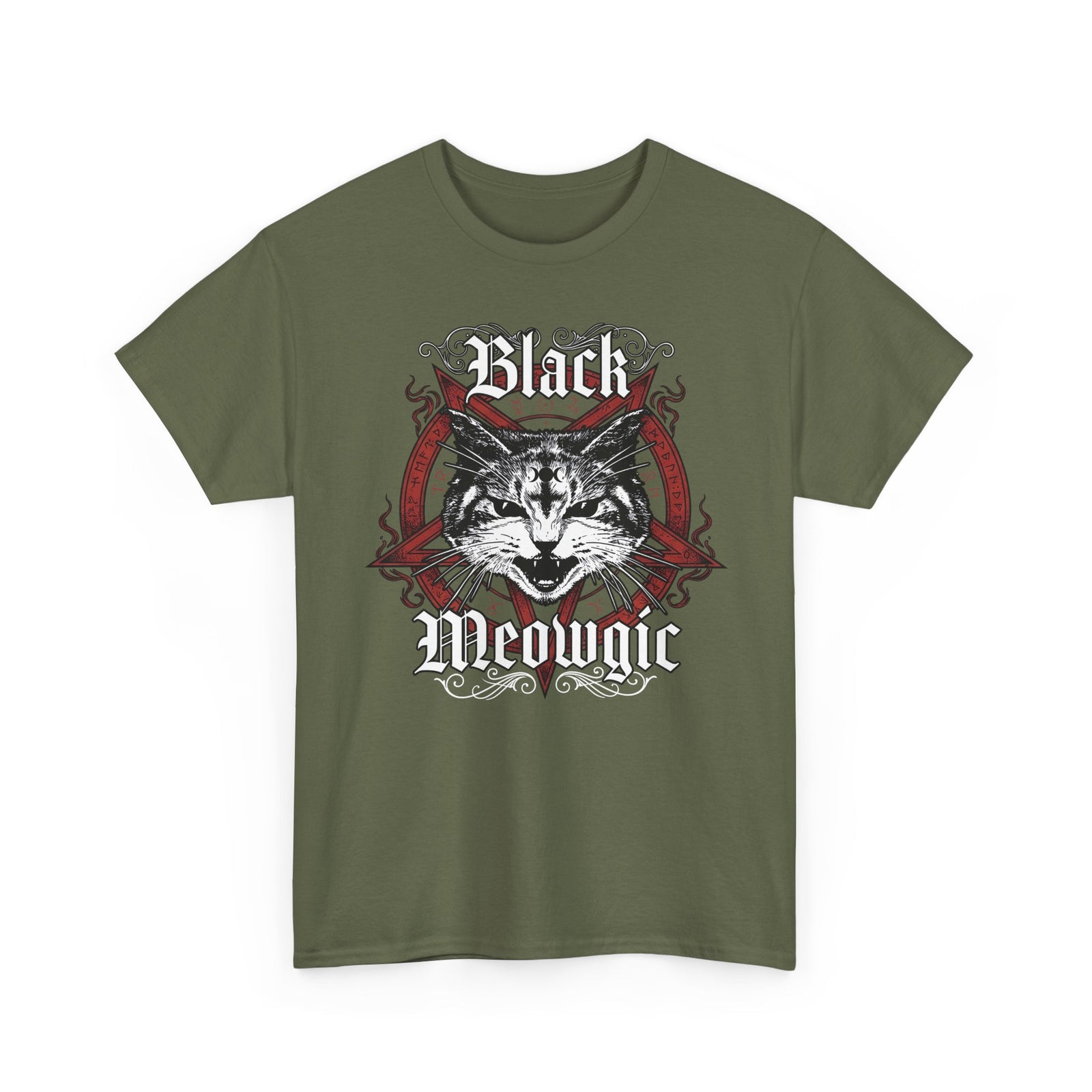 Black Meowgic T-Shirt — Cute Cat Magic Graphic Tee