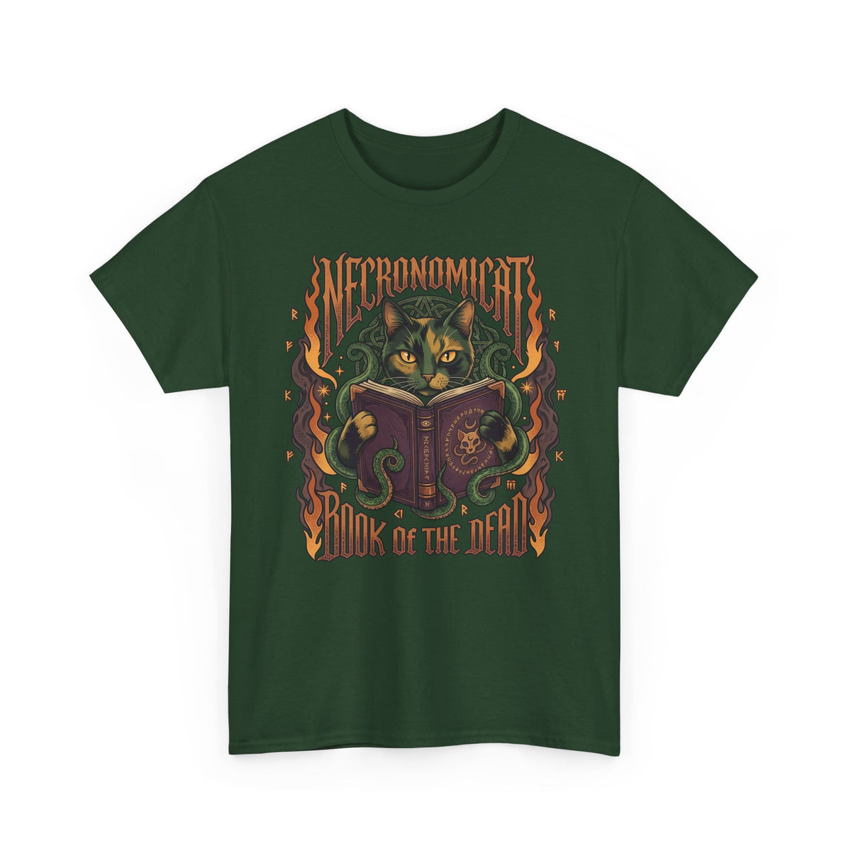 Necronomicat Occult Cat T-Shirt — Dark Mystic Graphic Tee