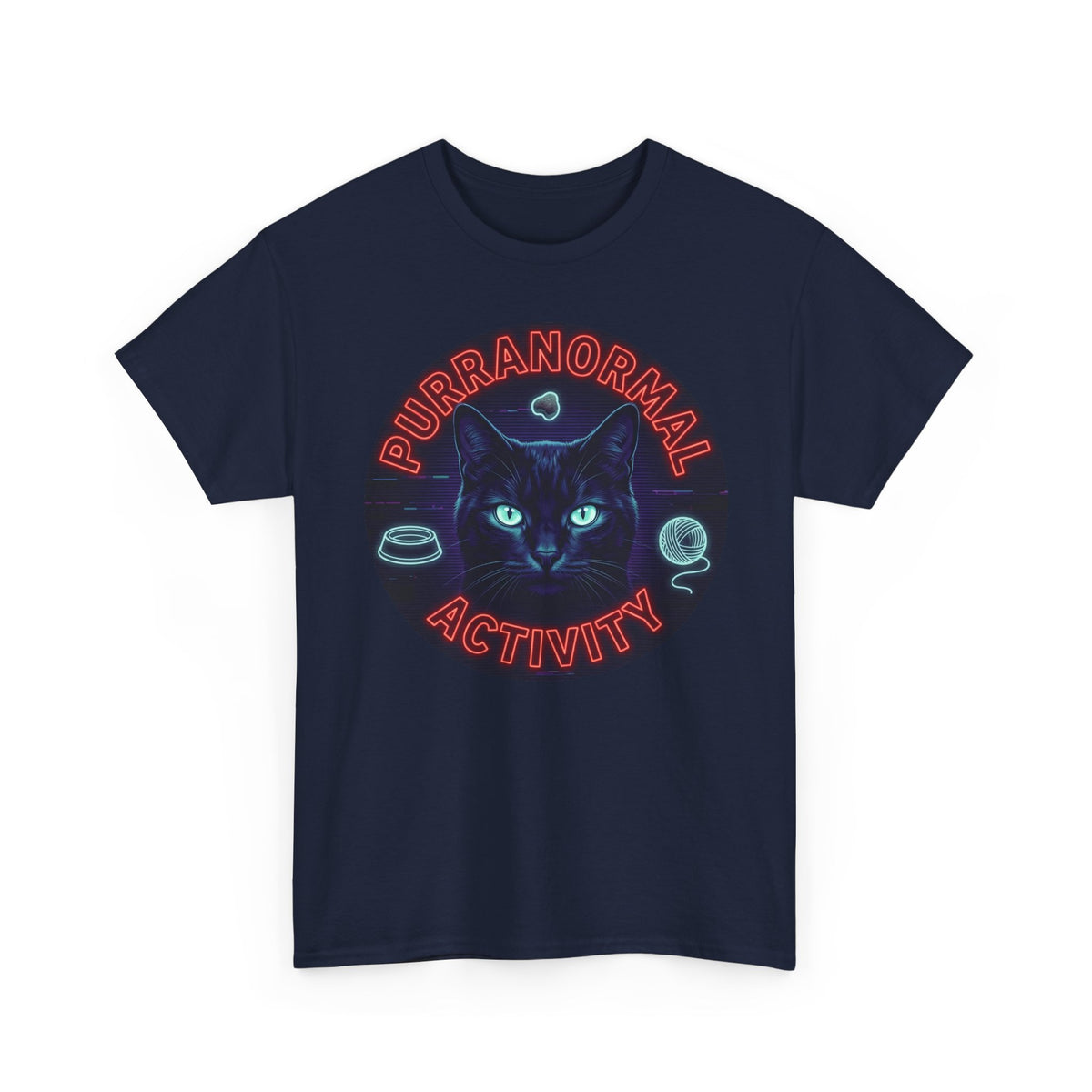 Purranormal Activity Cat T-Shirt — Neon Psychic Cat Tee
