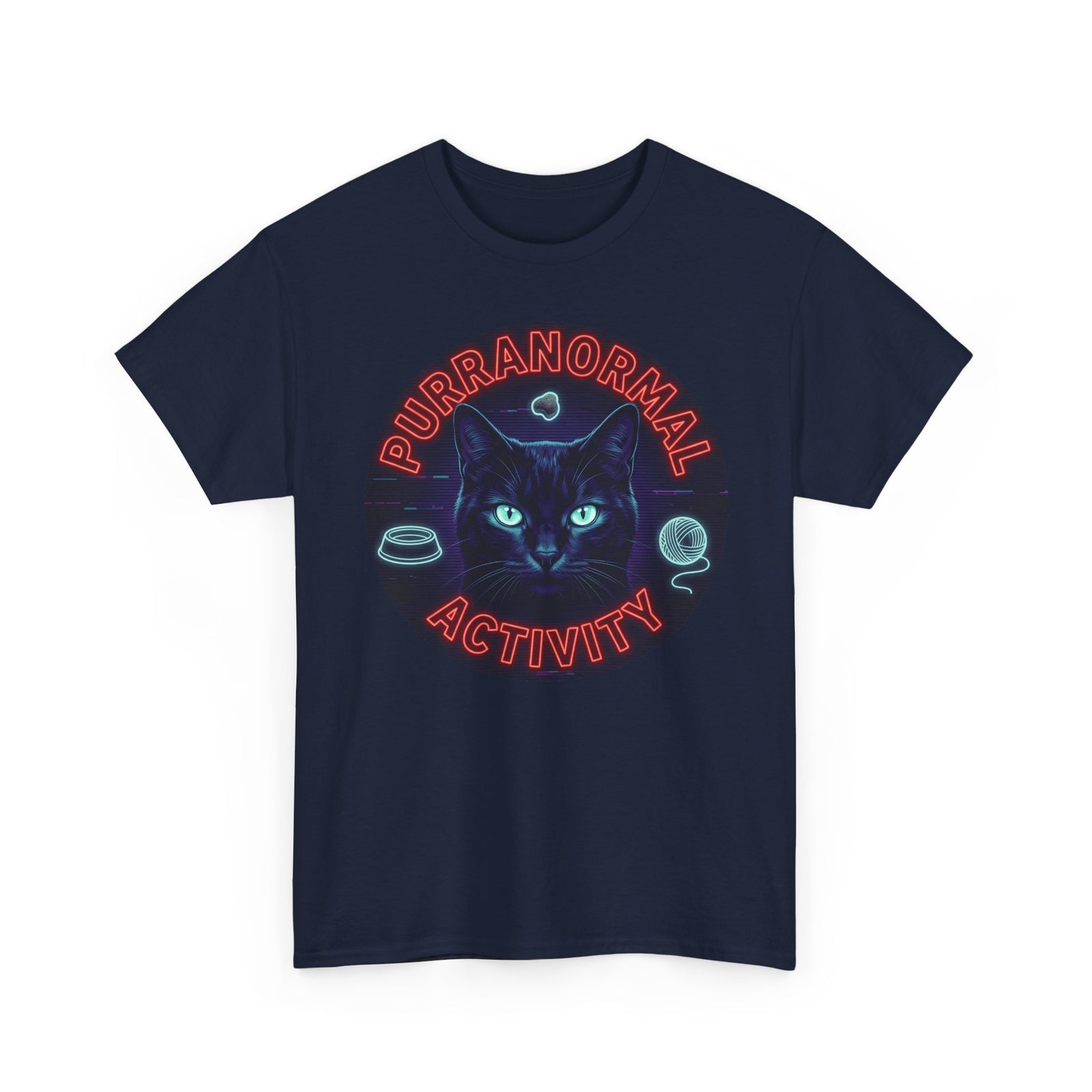 Purranormal Activity Cat T-Shirt — Neon Psychic Cat Tee