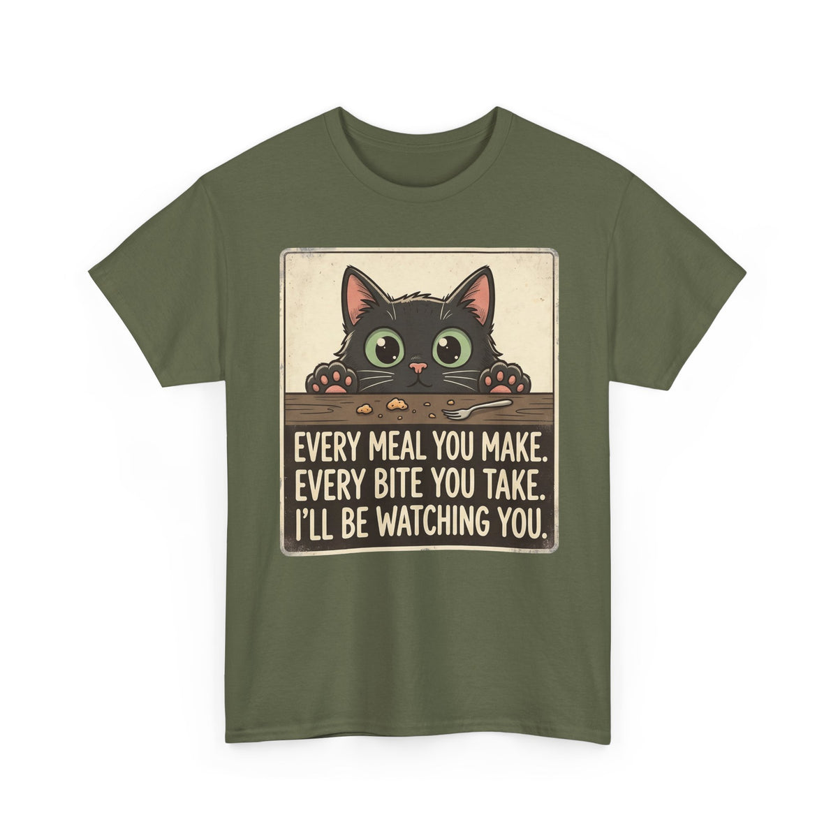 Cute Stalker Cat Watching You T-Shirt — Funny Cat Lover Tee