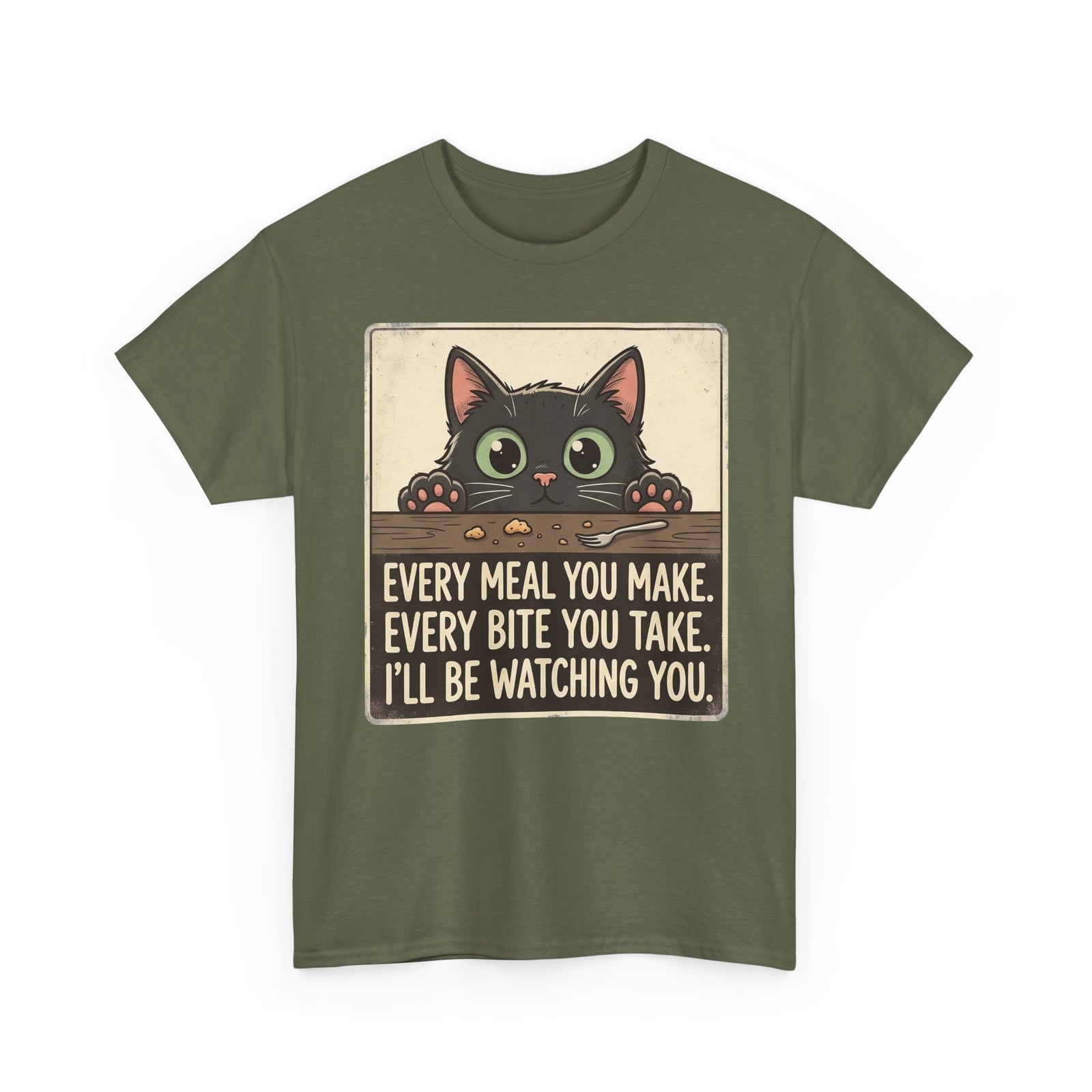 Cute Stalker Cat Watching You T-Shirt — Funny Cat Lover Tee