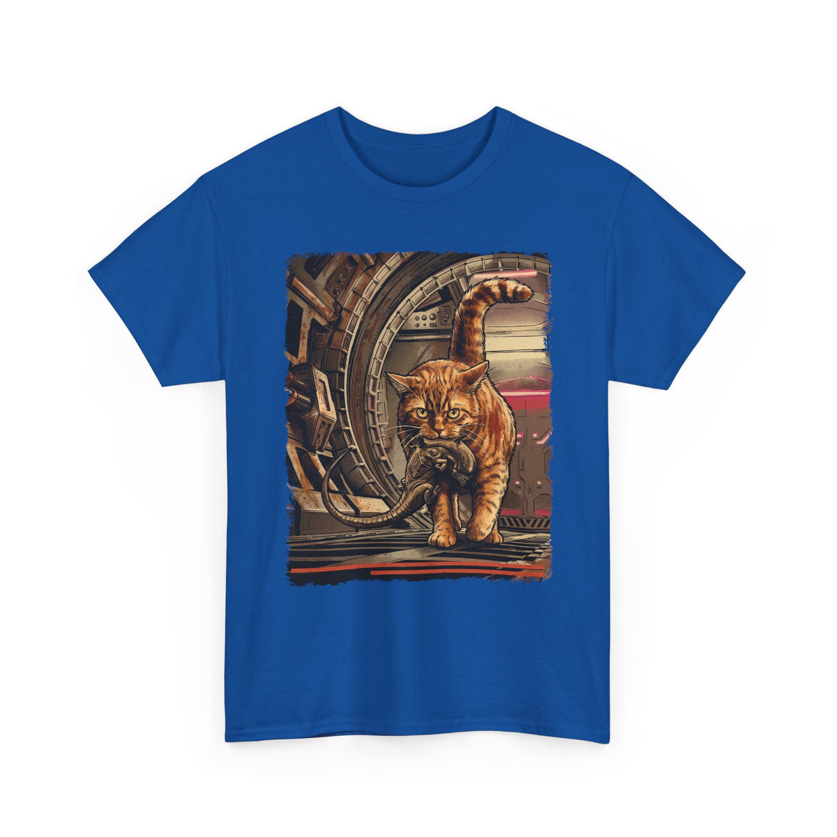 Alien Pest Control Cat T-Shirt — Retro Sci-Fi Space Apparel