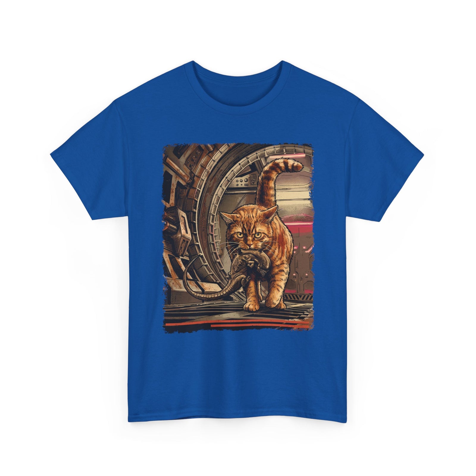 Alien Pest Control Cat T-Shirt — Retro Sci-Fi Space Apparel