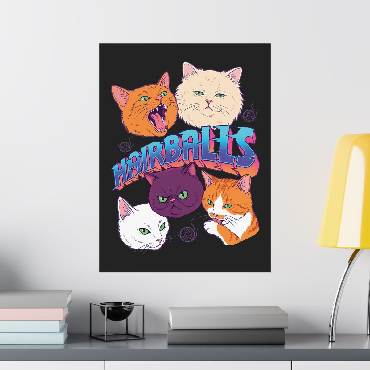 Cats Hairballs Poster — Funny Cat Lover Poster