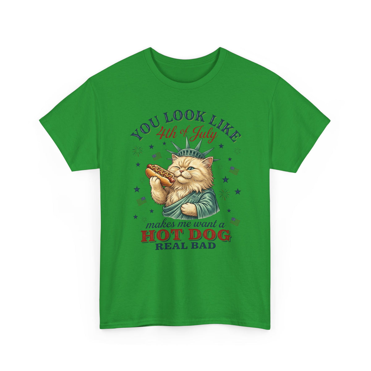 4th of July Cat & Hot Dog T-Shirt — Patriotic Fourth of July Tee