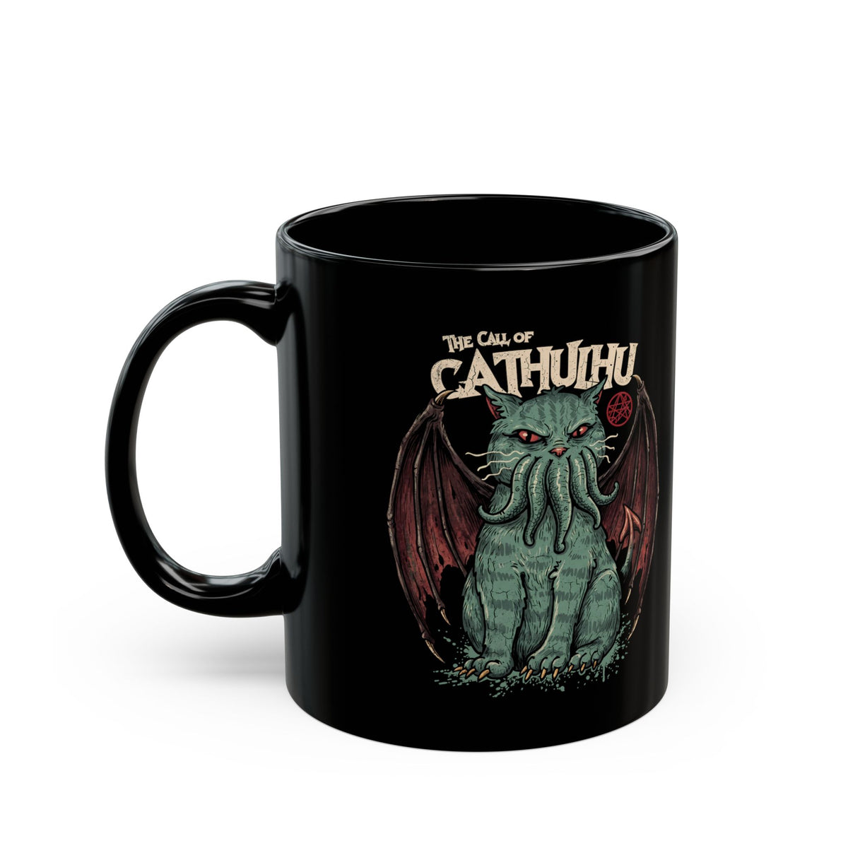 The Call of Cathulhu Black Mug — Dark Gothic Creepy Cute Drinkware