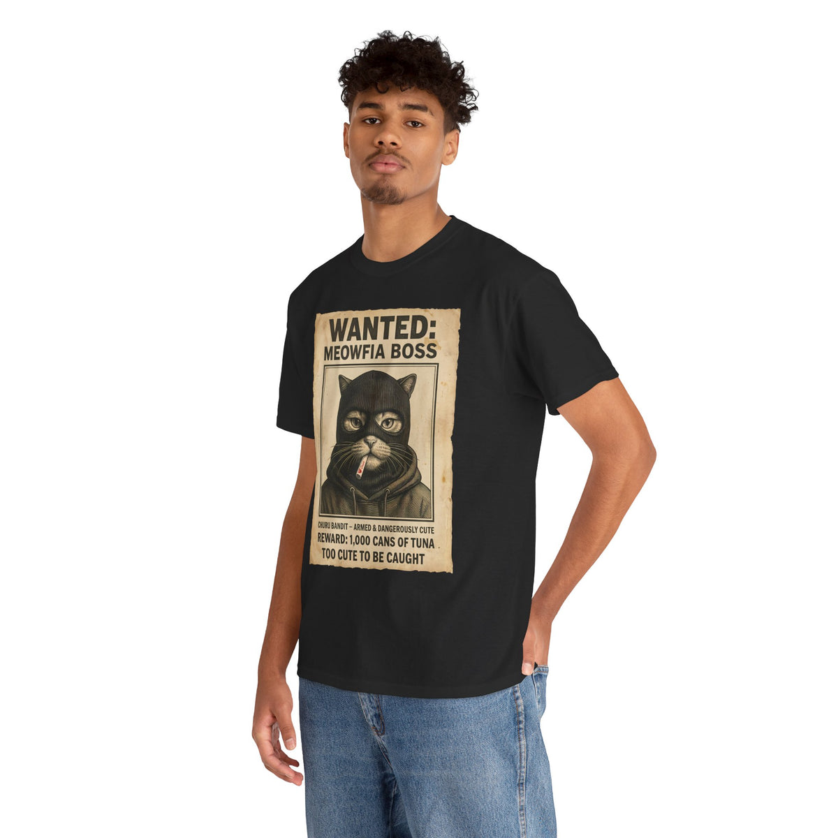 "Meowfia Boss" Wanted Poster Funny Cat T-Shirt