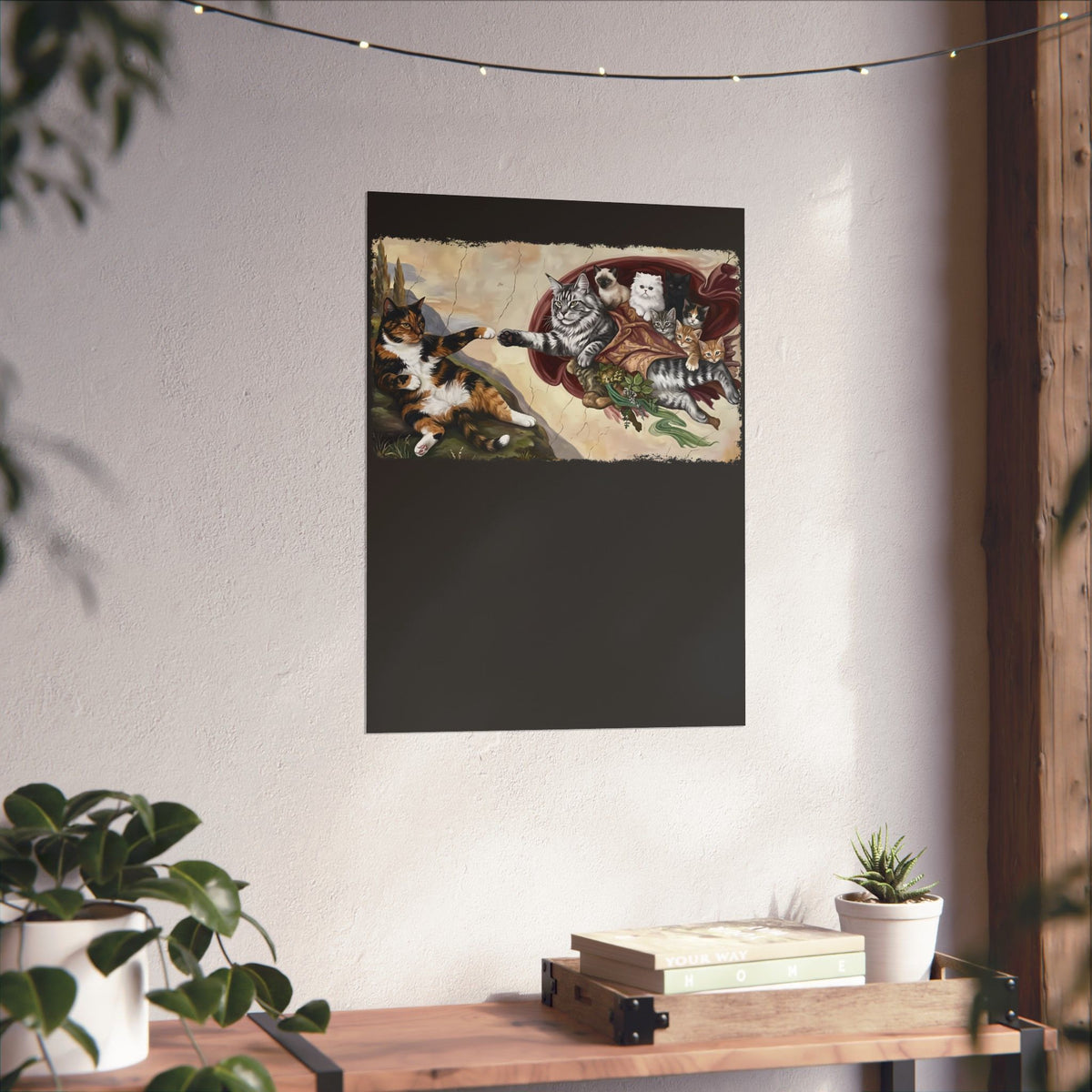 The Creation of Adam Cats Poster