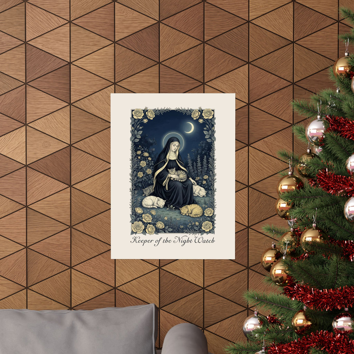 Keeper of the Night Watch Gertrude of Nivelles Cats Poster