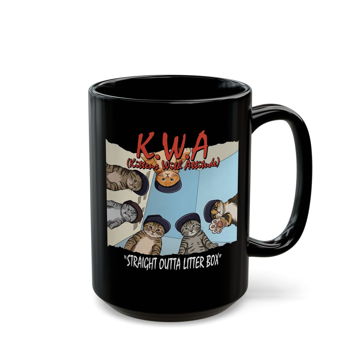 Kittens With Attitude Black Mug
