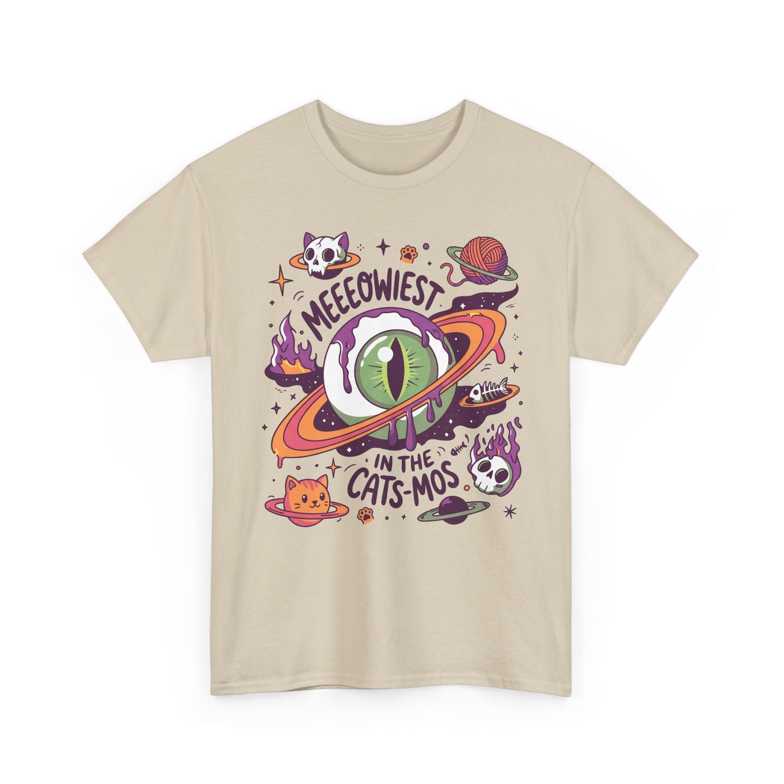 Meeeowiest In The Cats-Mos Shirt — Psychedelic Cosmic Eye Cat T-Shirt