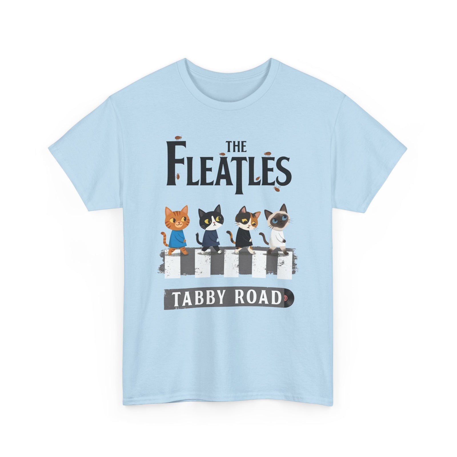 Fleatles Parody Cat T-Shirt — Retro Beatles-Inspired Cat Band Tee