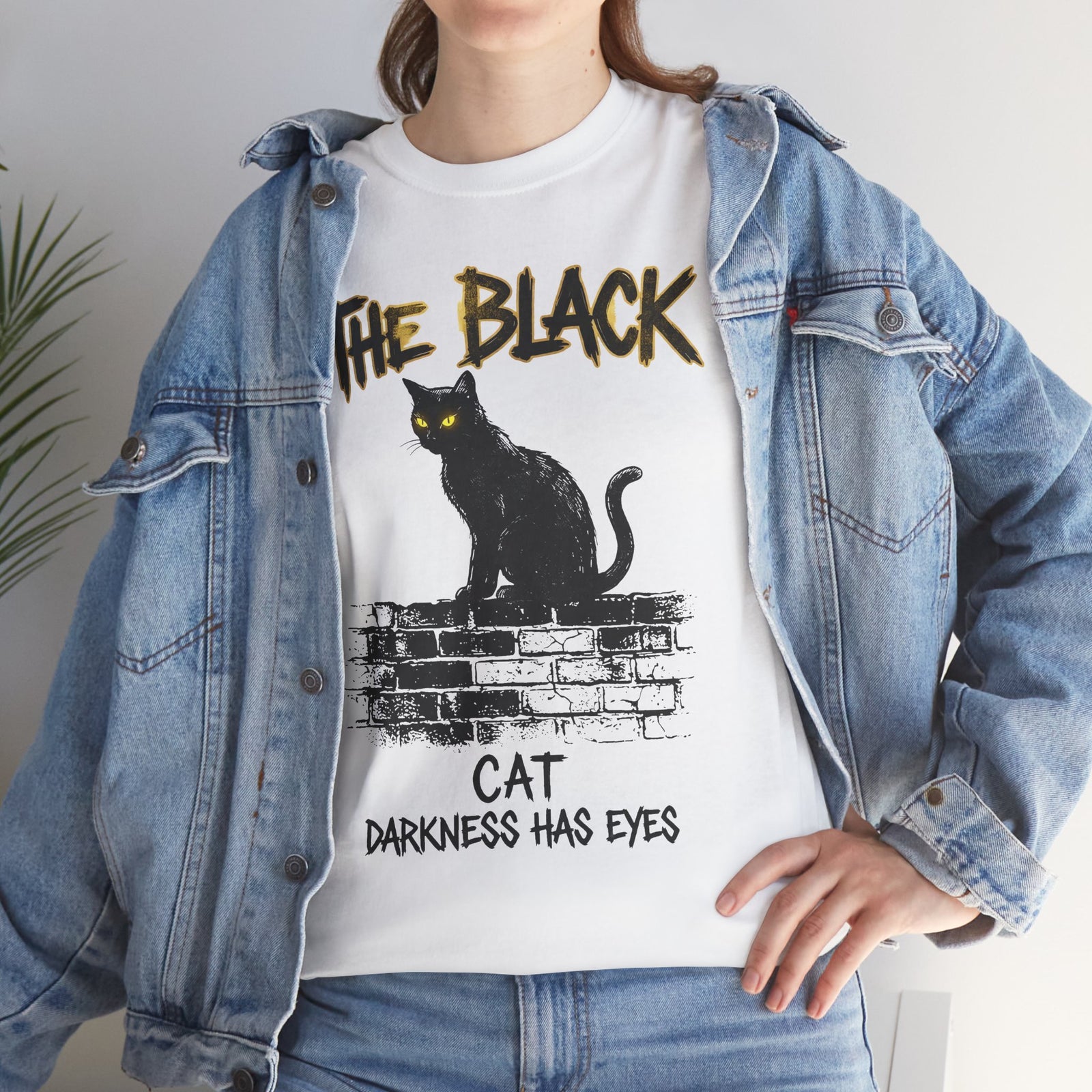 Black Cat T-Shirt — "The Black Cat: Darkness Has Eyes" Halloween Graphic Tee