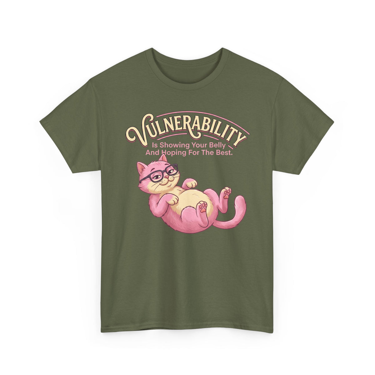 Vulnerability Cat T‑Shirt — "Vulnerability is Showing Your Reality" Cute Self‑Care Tee