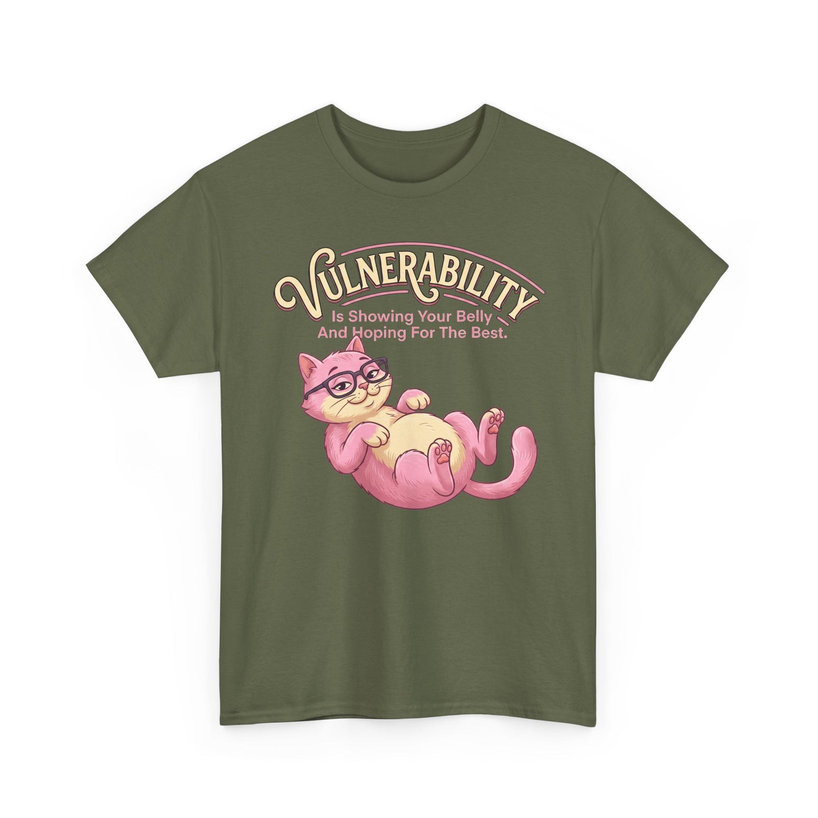 Vulnerability Cat T‑Shirt — "Vulnerability is Showing Your Reality" Cute Self‑Care Tee