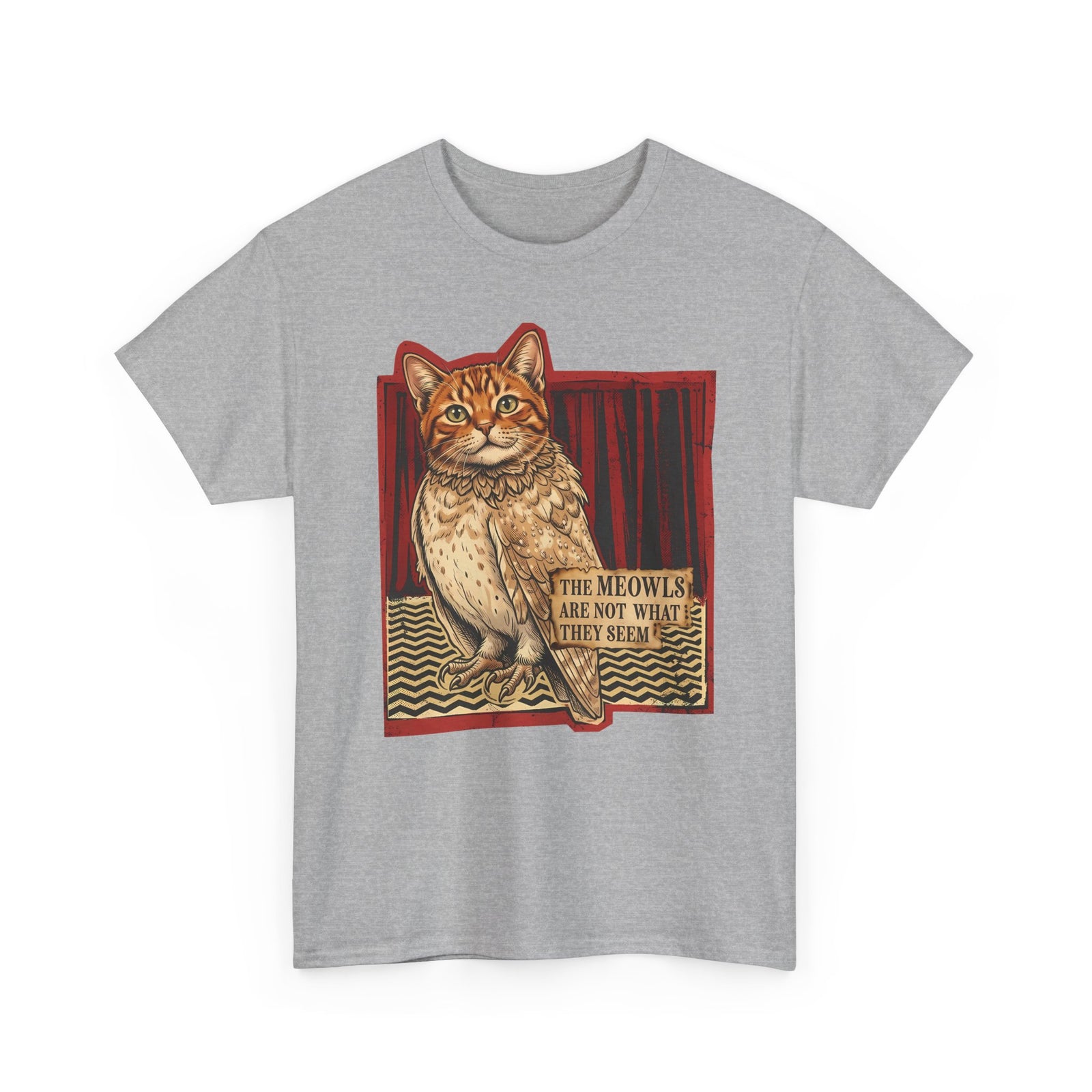 Meowls Are Not What They Seem T-Shirt — Mysterious Cat Quote Tee
