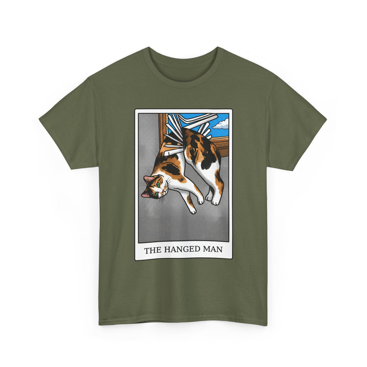 The Hanged Man Calico Cat Tarot Shirt — Funny Window Blinds T-Shirt