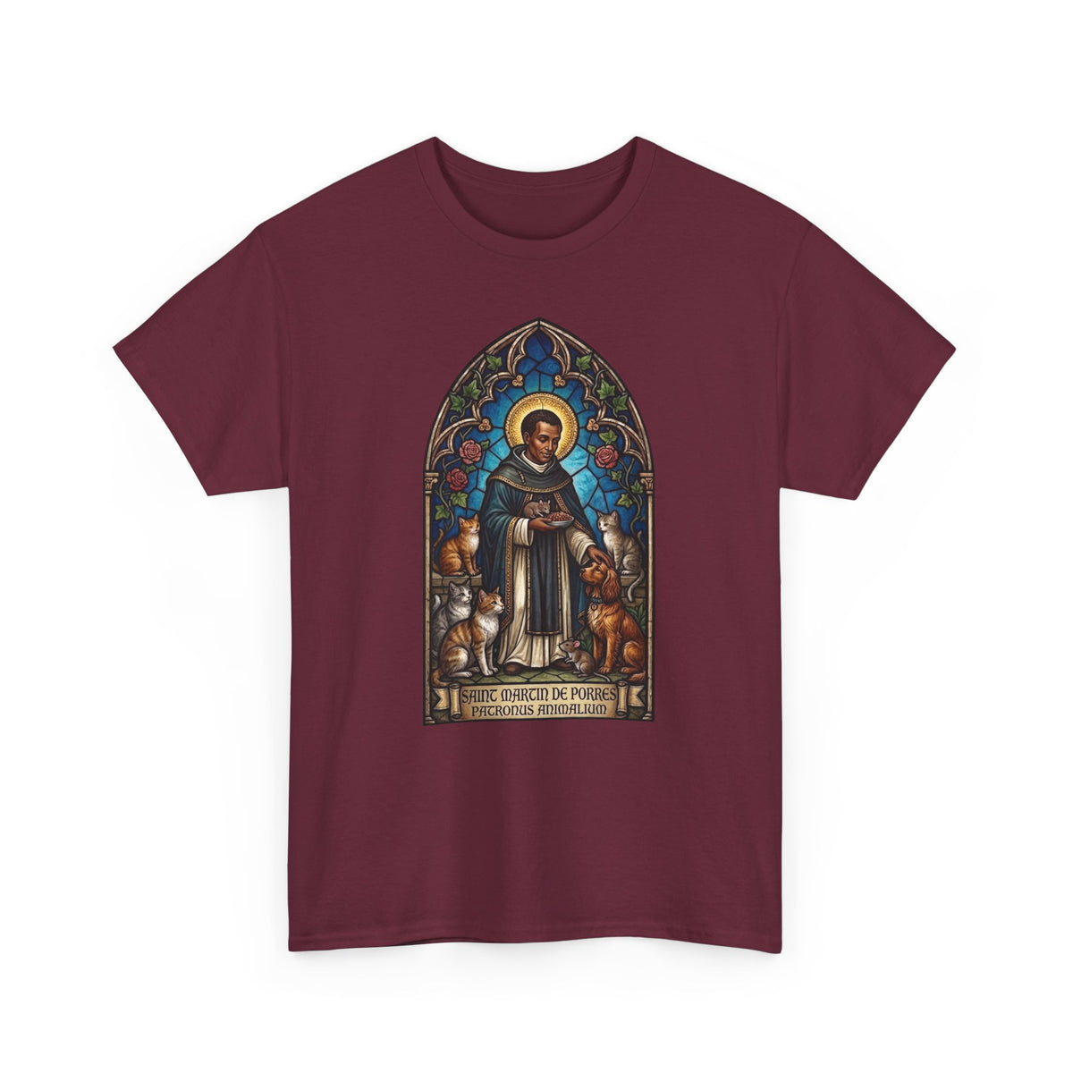 Saint Martin de Porres Cat Lovers T-Shirt — Patron of Animals Tee