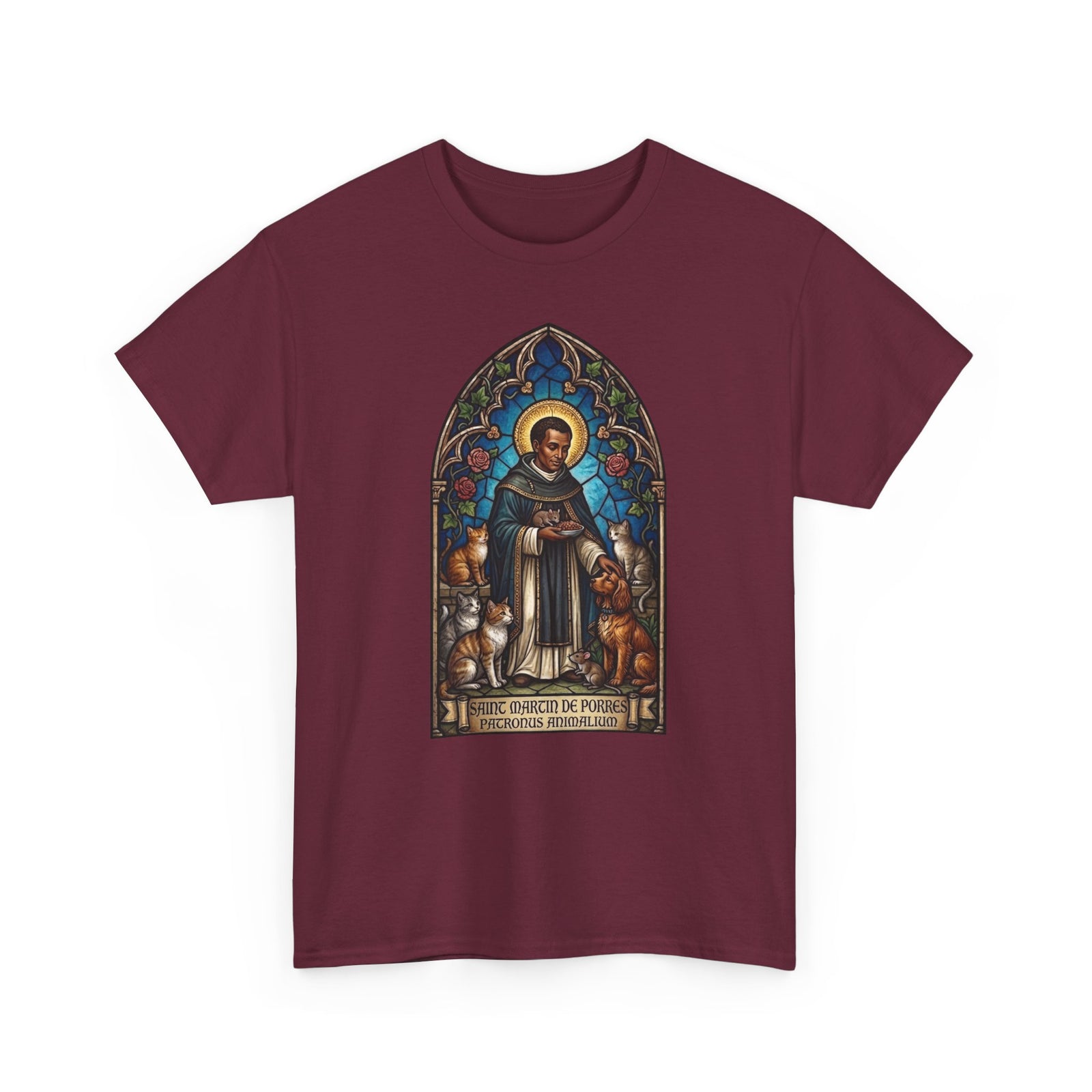 Saint Martin de Porres Cat Lovers T-Shirt — Patron of Animals Tee