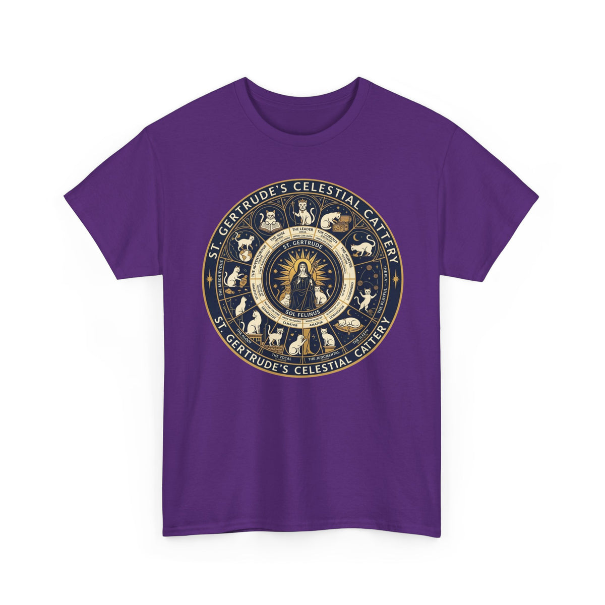 Saint Gertrude Gothic Cat Zodiac T-Shirt