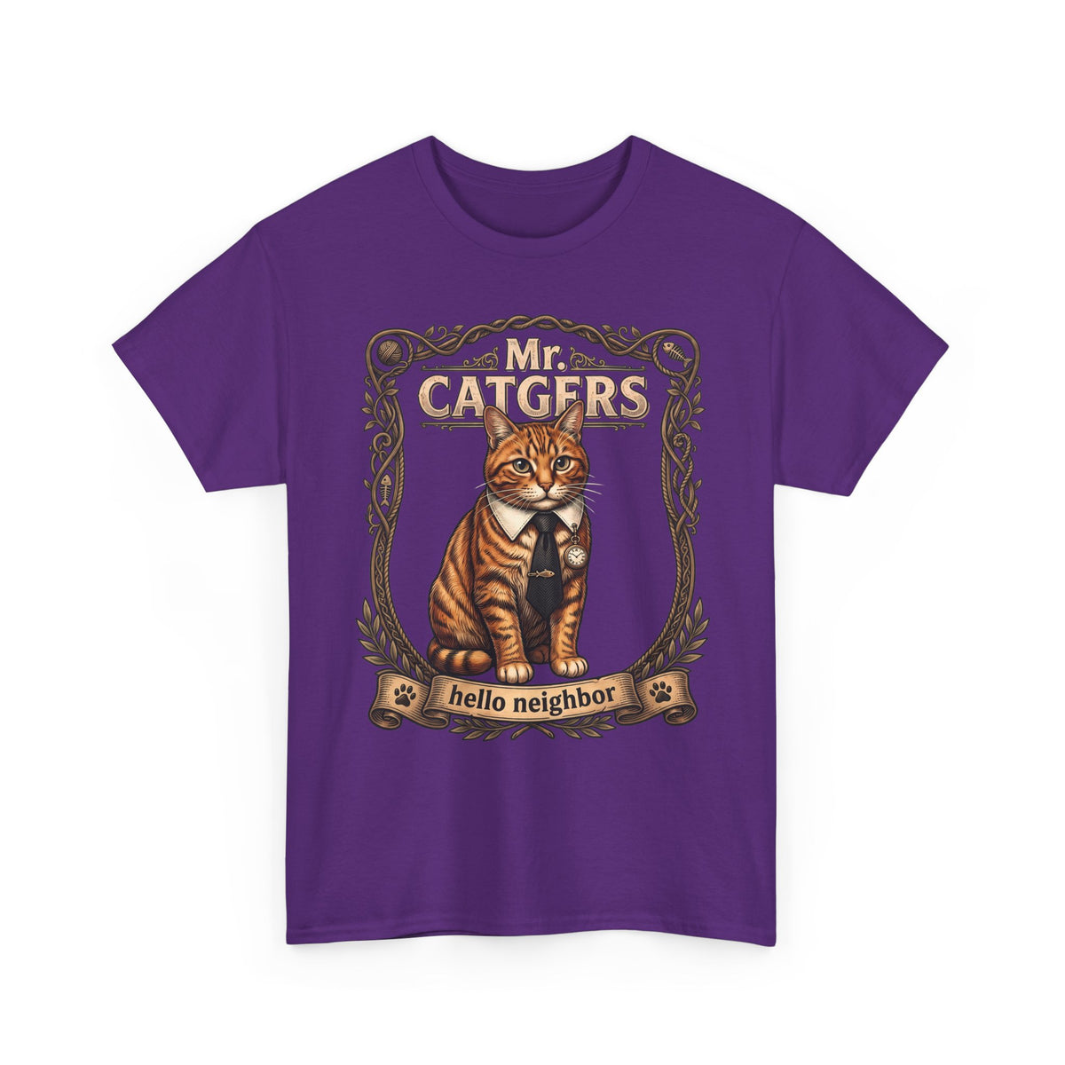 Mr. Catgers Hello Neighbor Tabby Cat Shirt — Funny Pop Culture T-Shirt