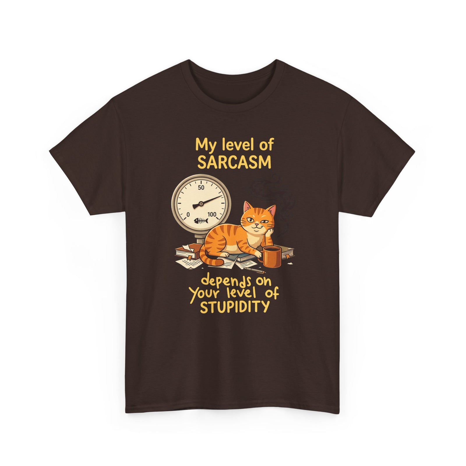 Sarcasm Depends On Your Stupidity Cat T-Shirt