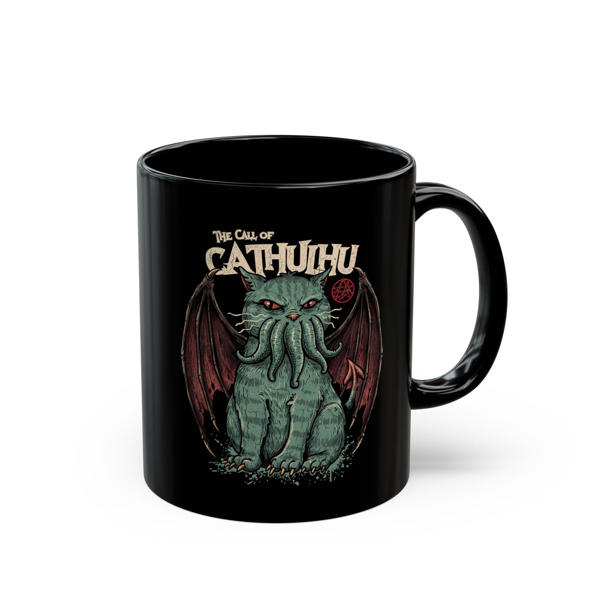 The Call of Cathulhu Black Mug — Dark Gothic Creepy Cute Drinkware
