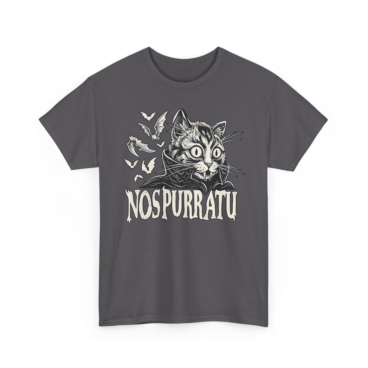 Nosferatu Cat T-Shirt — "Nospurratu Cat Nosferatu" Gothic Vampire Cat Tee