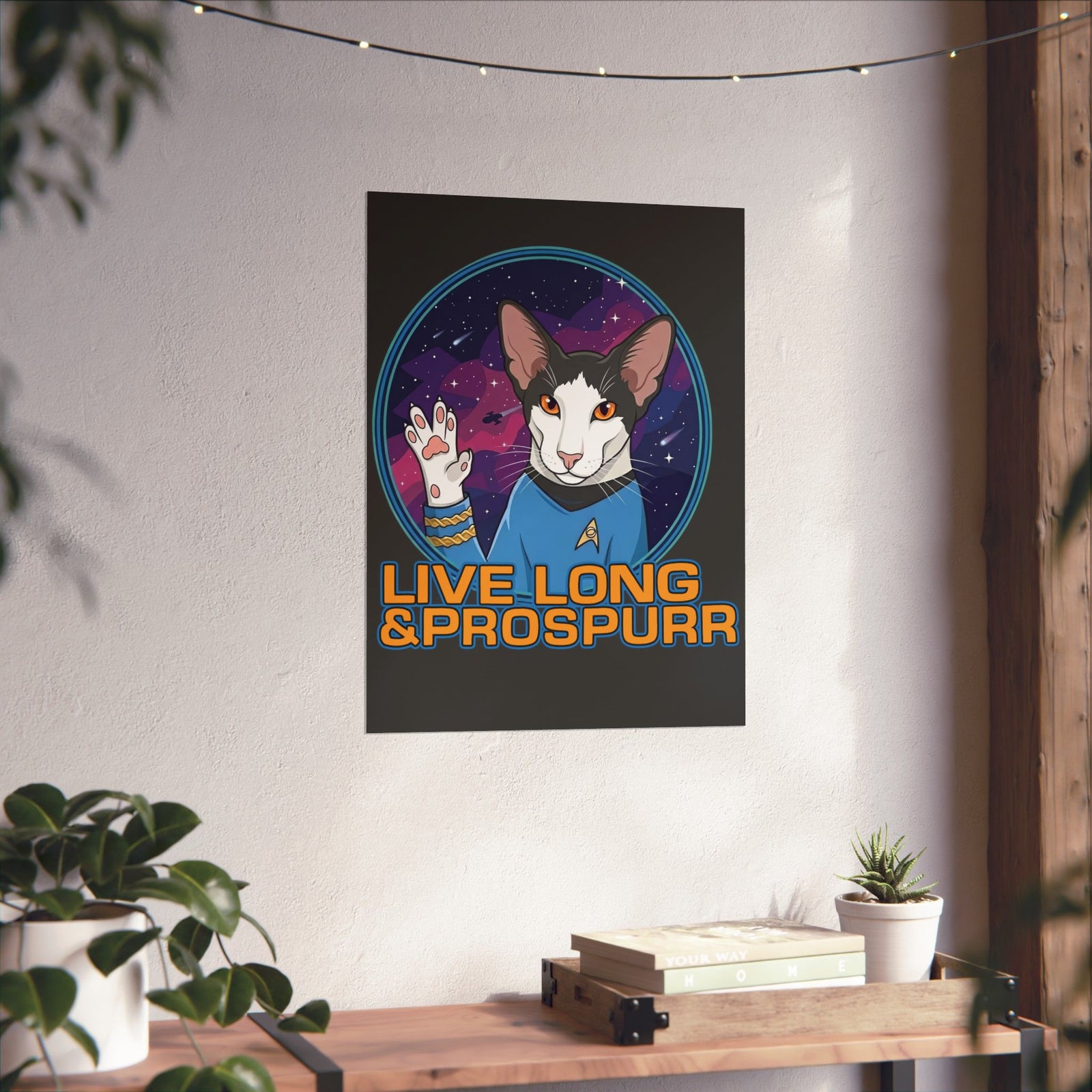 Sci‑Fi Cat 'Live Long Prospurr' Poster