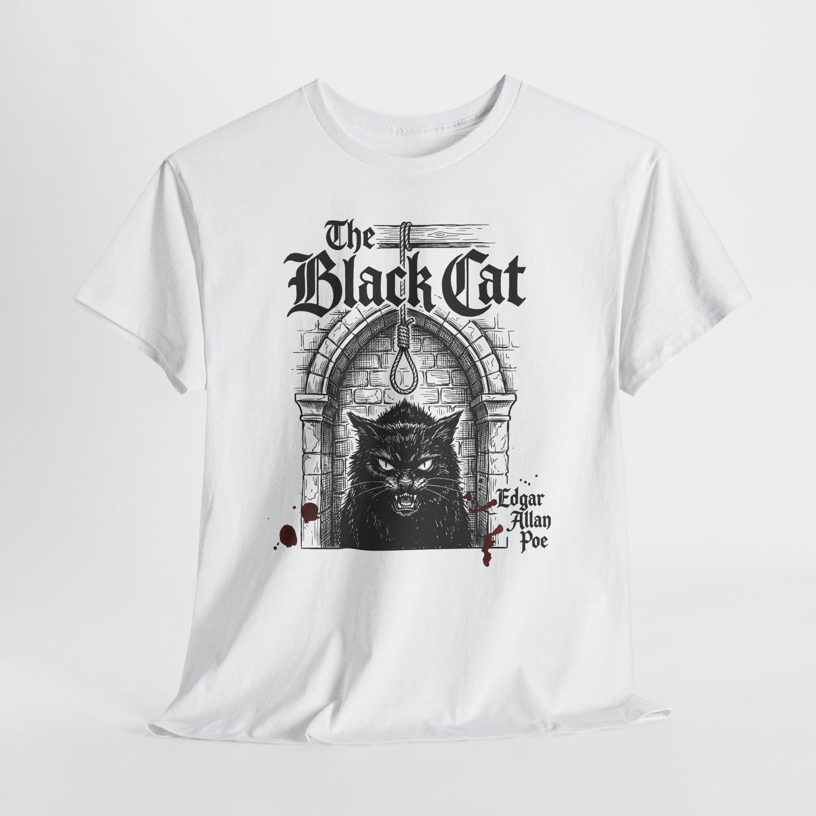 The Black Cat Poe T-Shirt — Gothic Edgar Allan Poe Cat Tee