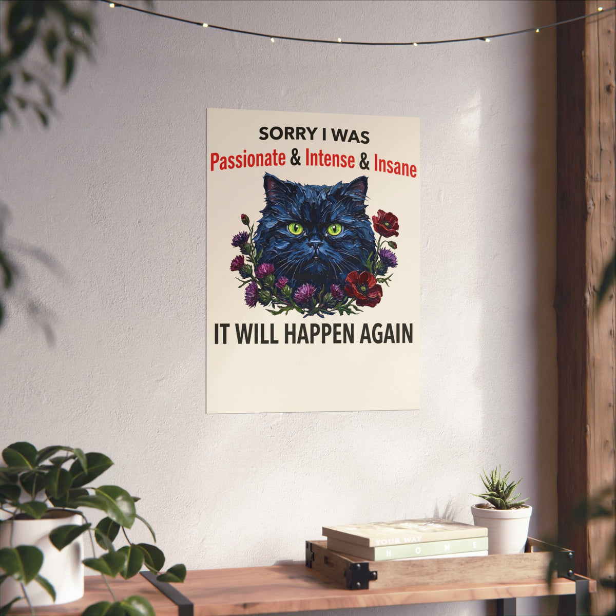 Passionate Black Cat Poster