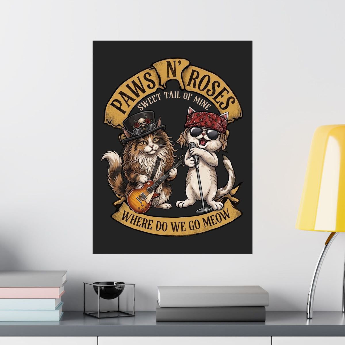PAWS N' ROSES "Sweet Tail of Mine" Funny Cats Poster