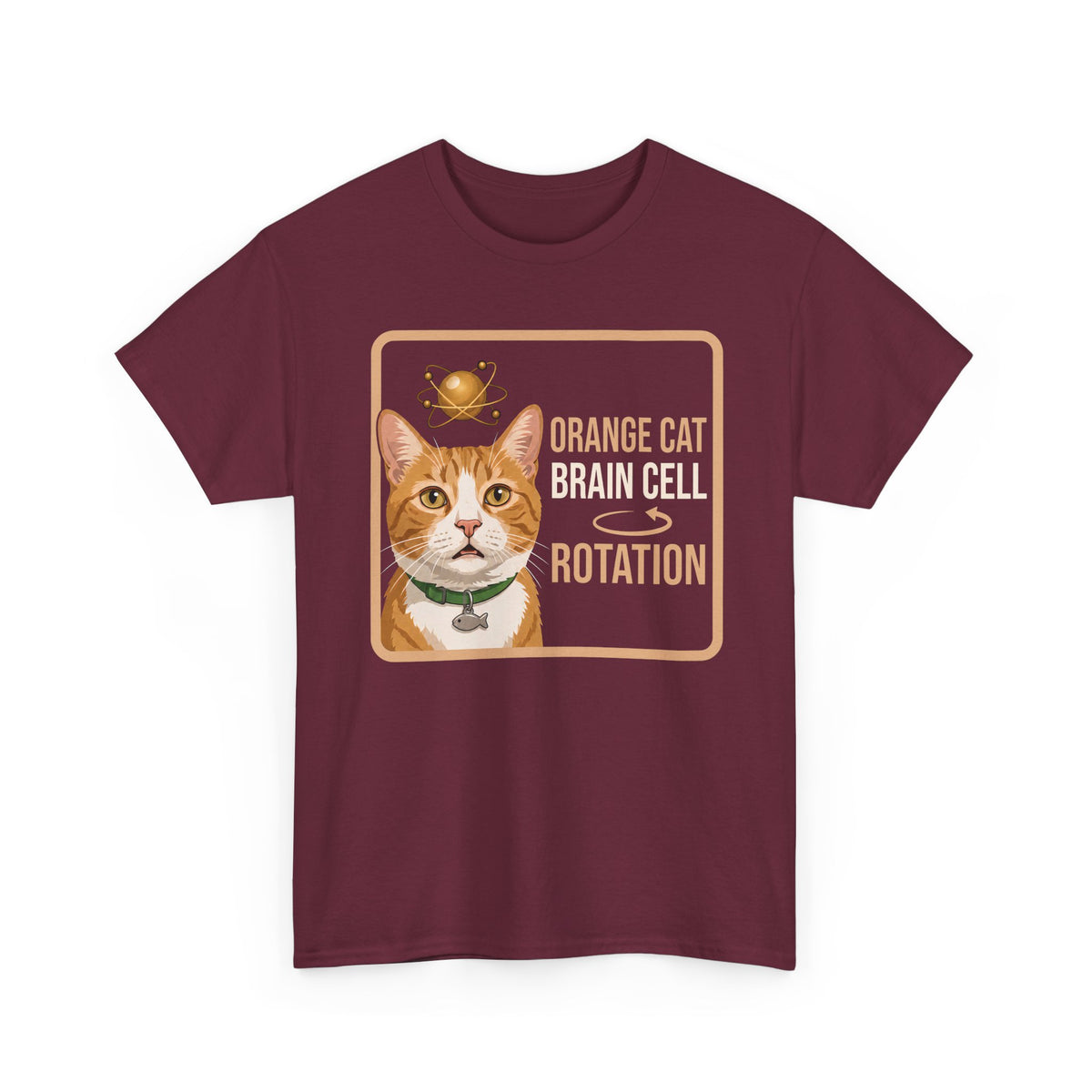 Orange Cat Brain Cell Rotation T-Shirt