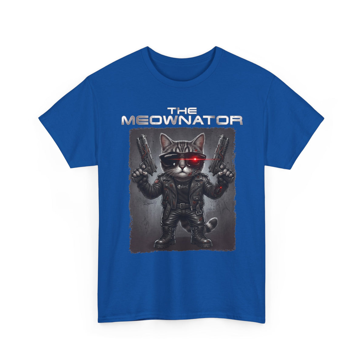 The Meownator T-Shirt — Funny Sci-Fi Cyborg Cat Parody Tee