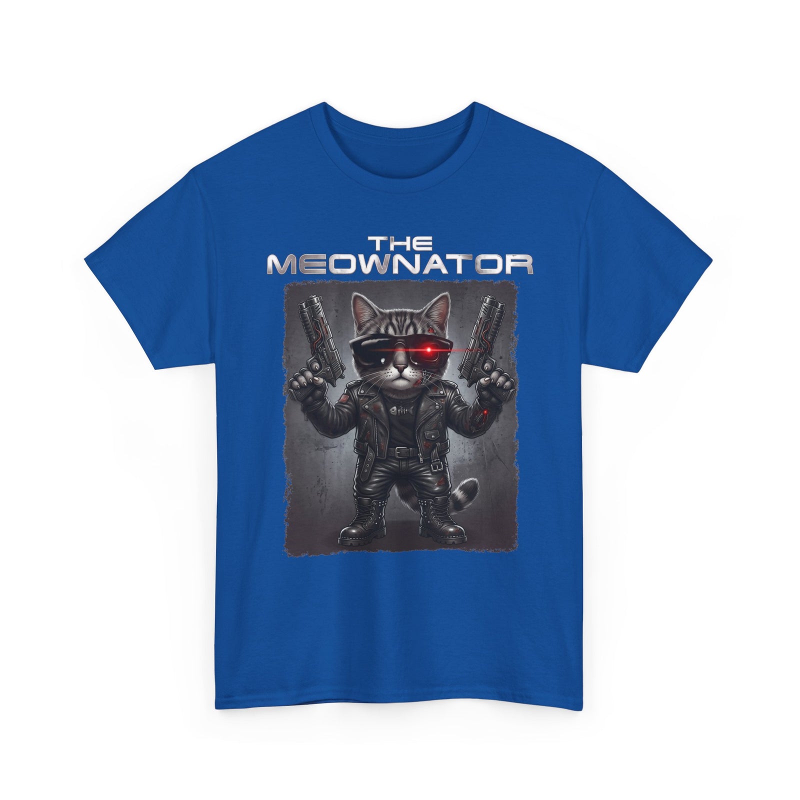 The Meownator T-Shirt — Funny Sci-Fi Cyborg Cat Parody Tee