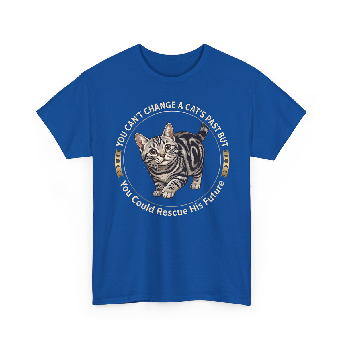Rescue His Future Cat T-Shirt — You Can't Change A Cat's Past Rescue Tee