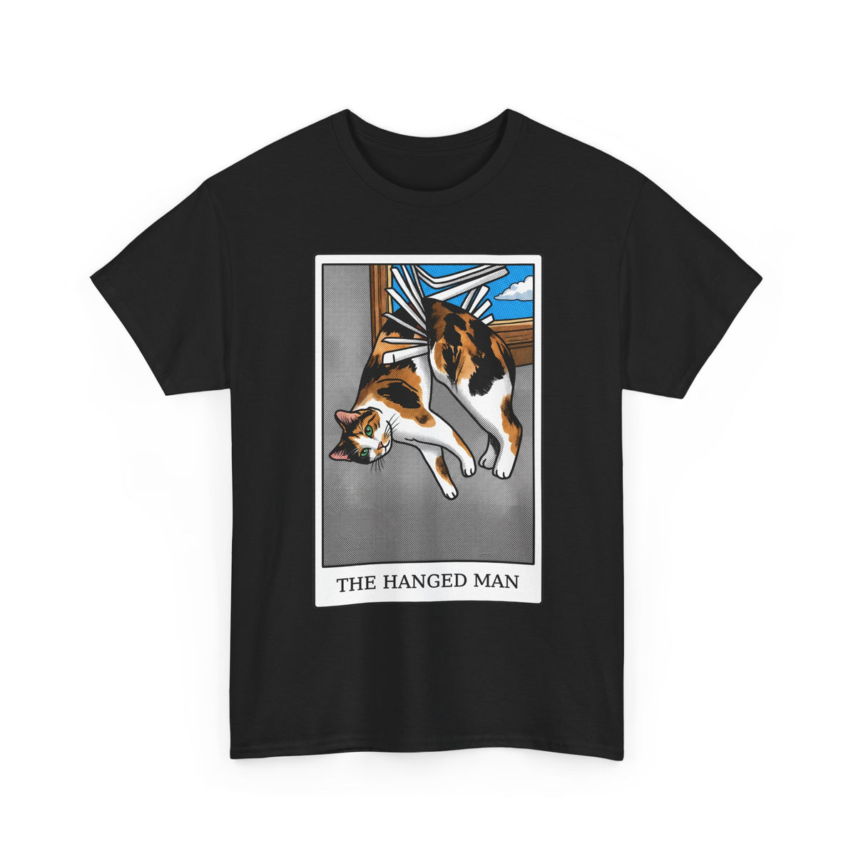The Hanged Man Calico Cat Tarot Shirt — Funny Window Blinds T-Shirt