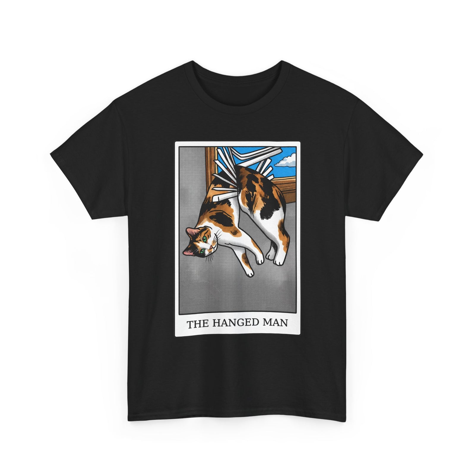 The Hanged Man Calico Cat Tarot Shirt — Funny Window Blinds T-Shirt