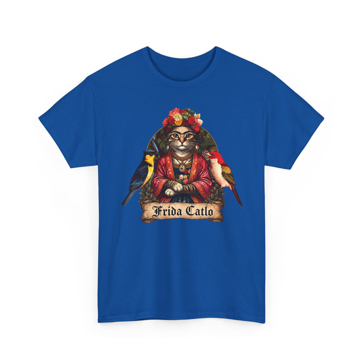 Frida Catlo T-Shirt — Frida Kahlo Cat Art History Parody Tee
