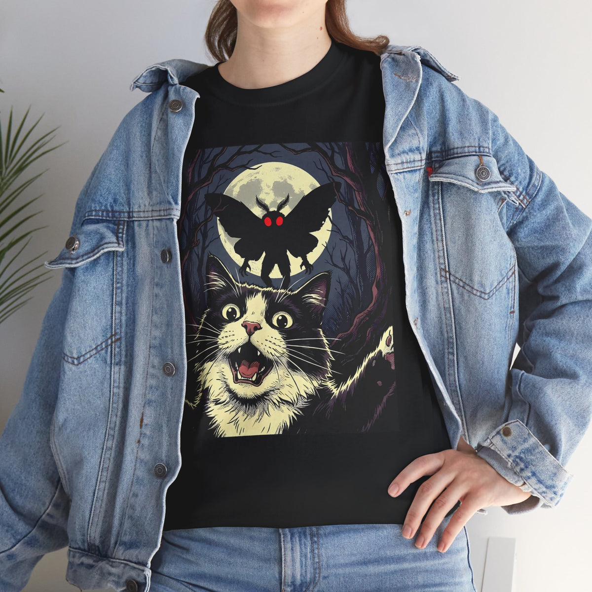 Cat Selfie with Mothman T-Shirt