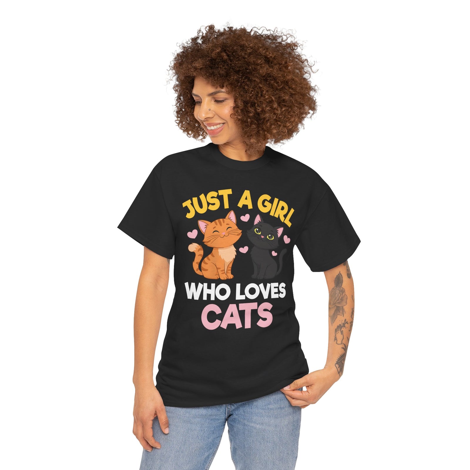 Just a Girl Who Loves Cats T-Shirt — Cute Cat Lover Tee