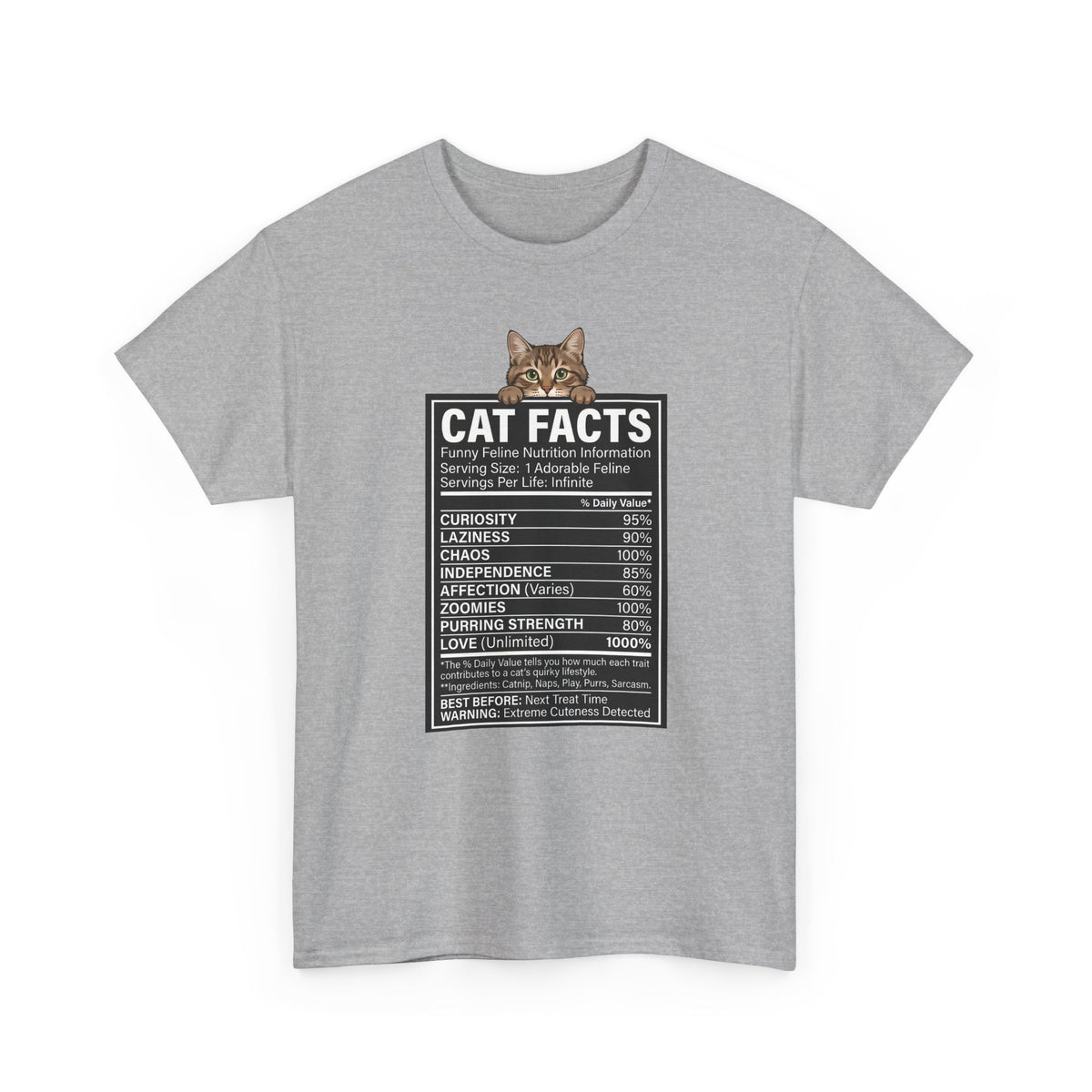 Cat Nutrition Facts T-Shirt