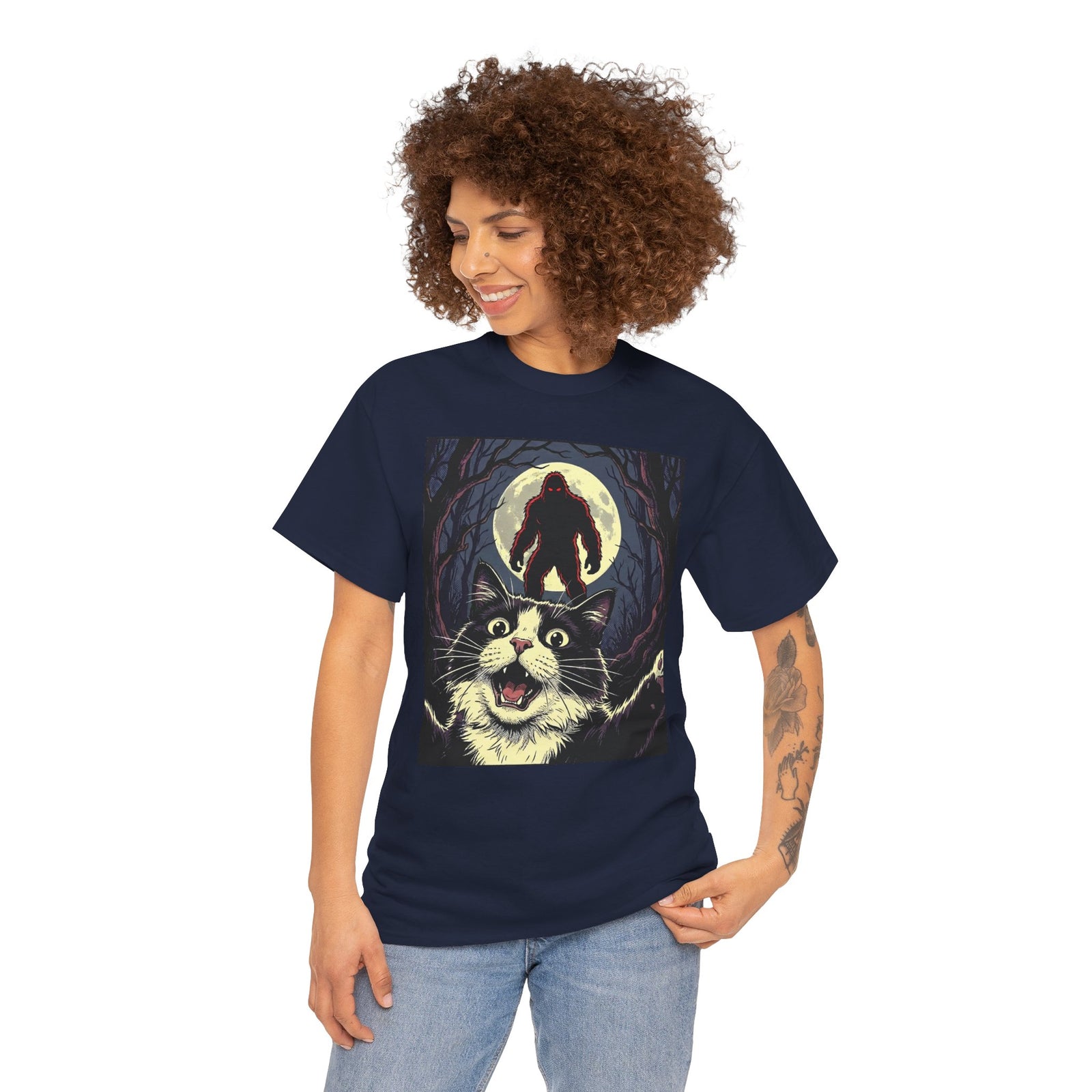 Cat Selfie with Bigfoot T-Shirt