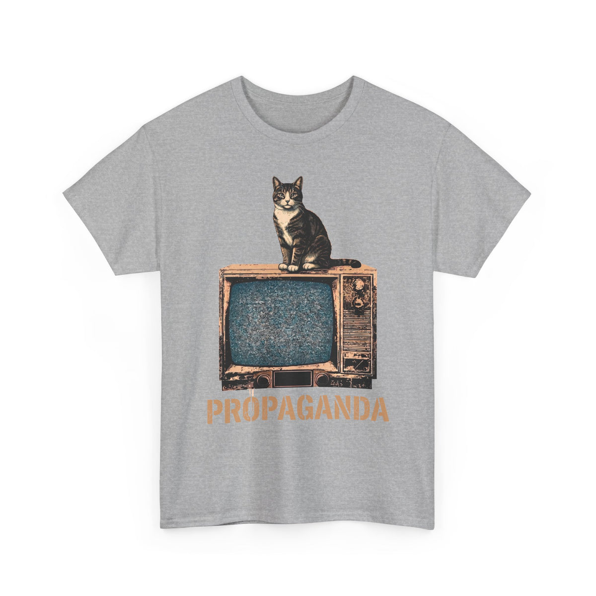 Propaganda Cat T-Shirt — Funny Retro Vintage TV Tabby Tee
