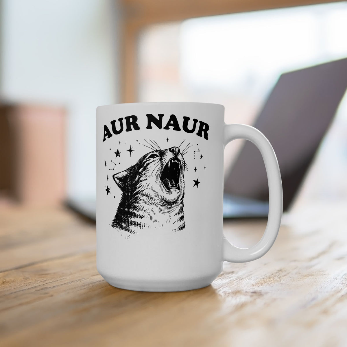 Aur Naur Funny Cat Ceramic Mug — Cute Funny Cat Mug